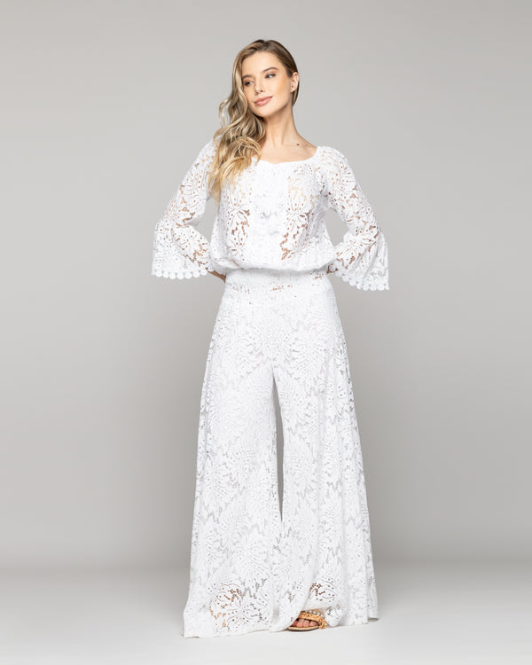 Pantalón Mujer Benedetta De Corte Palazzo Blanco Lineatre