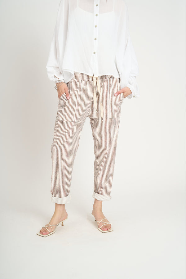 Pantalón Mujer Graziella Chocolate Lineatre