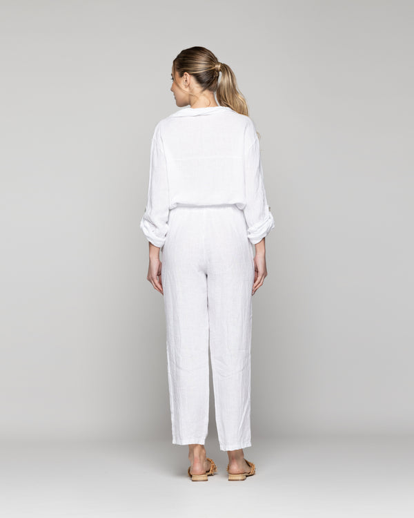 Pantalón Mujer Bianca Largo Blanco Lineatre