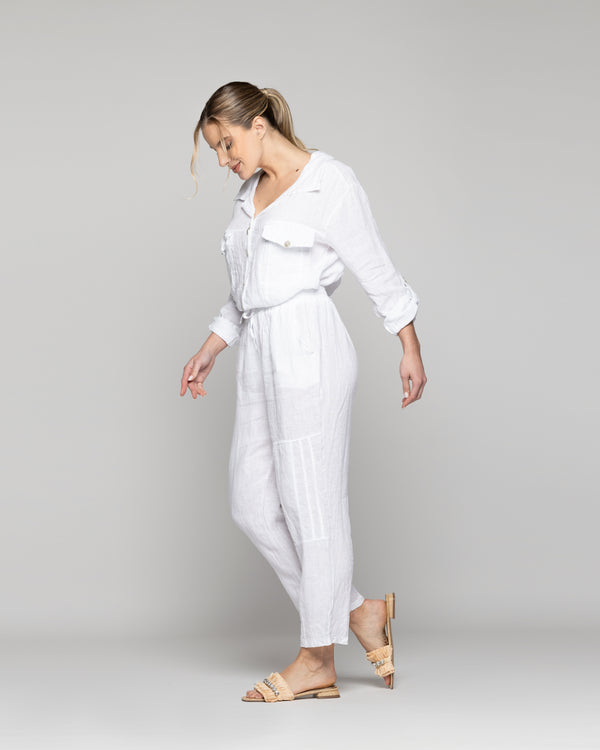 Pantalón Mujer Bianca Largo Blanco Lineatre