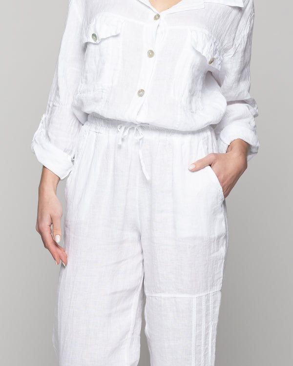 Pantalón Mujer Bianca Largo Blanco Lineatre