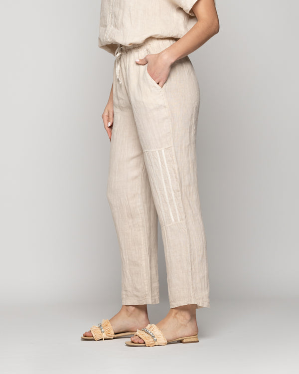 Pantalón Mujer Bianca Largo Beige Lineatre