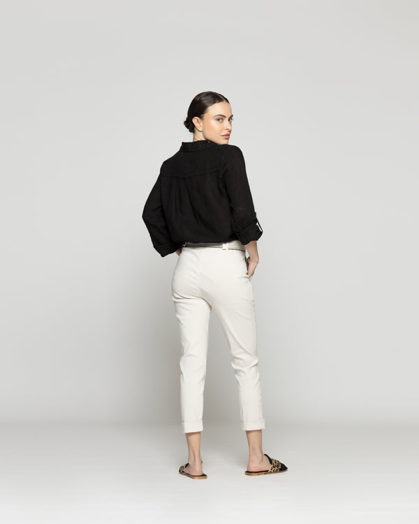 Pantalón Mujer Parisa Pitillo Beige Lineatre