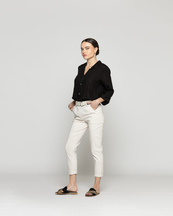 Pantalón Mujer Parisa Pitillo Beige Lineatre