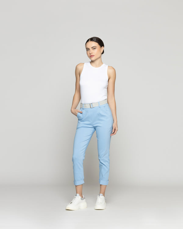 Pantalón Mujer Parisa Pitillo Celeste Lineatre