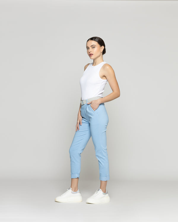 Pantalón Mujer Parisa Pitillo Celeste Lineatre