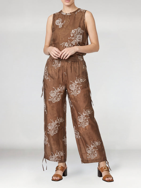 Pantalón Mujer Isabella Largo Tiro Moka Lineatre