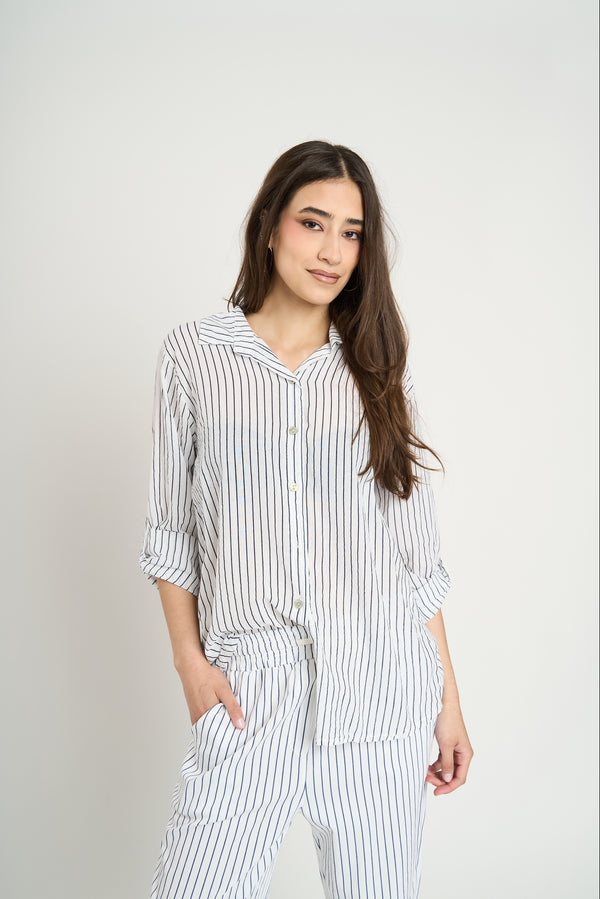 Blusa Mujer Nora Escote en V Blanco Lineatre