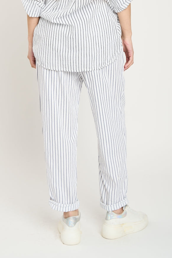 Pantalón Mujer Luz Largo Tiro Alto Blanco Lineatre