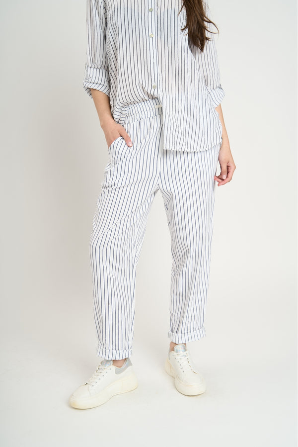 Pantalón Mujer Luz Largo Tiro Alto Blanco Lineatre
