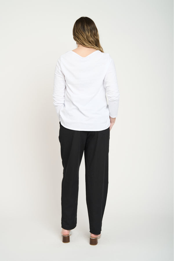 Pantalón Mujer Sol Largo Tiro Alto Negro Lineatre
