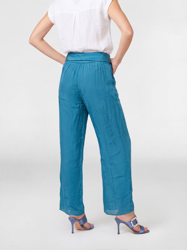 Pantalón Mujer Beatriz Largo Tiro Alto Petróleo Lineatre