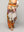 Pantalón Mujer Brenna Satinado Estampado Flores Naranja Lineatre