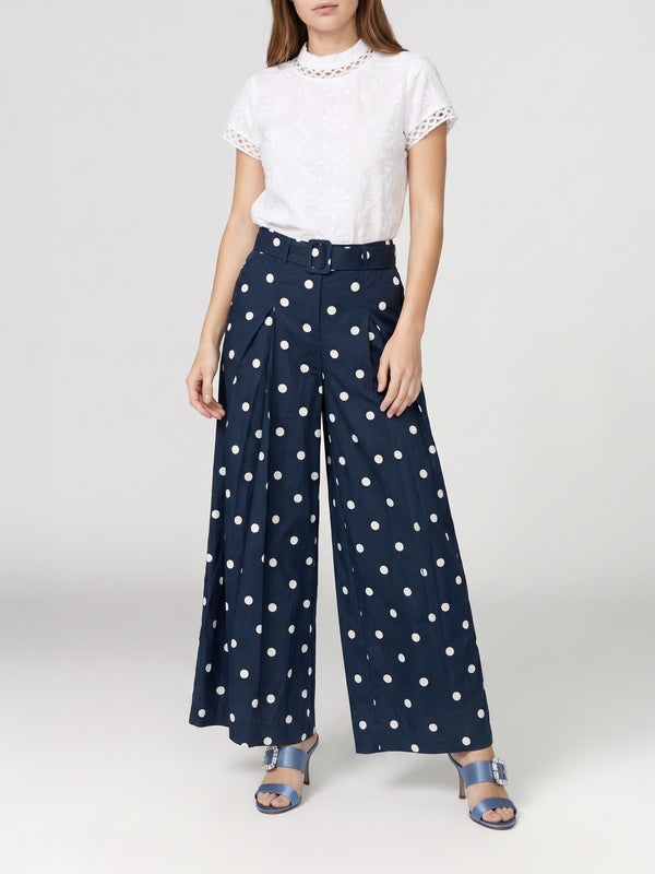 Pantalón Mujer Loreto Largo Tiro Alto Azul Lineatre