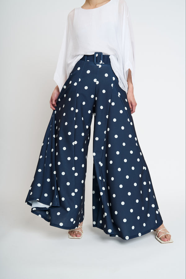 Pantalón Mujer Loreto Largo Tiro Alto Azul Lineatre