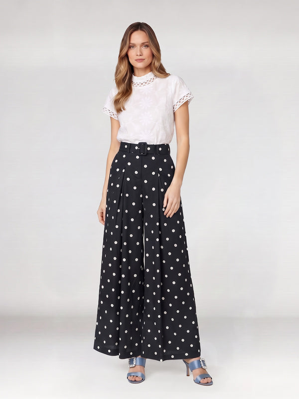 Pantalón Mujer Loreto Largo Tiro Alto Negro Lineatre