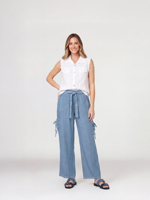 Pantalón Mujer Magdalena Largo Tiro Alto Jeans Lineatre