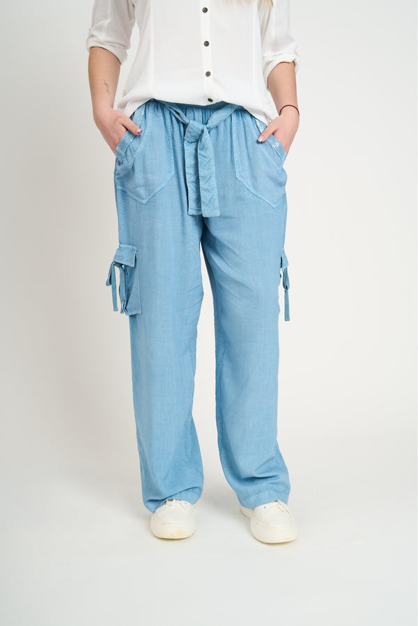 Pantalón Mujer Magdalena Largo Tiro Alto Jeans Lineatre