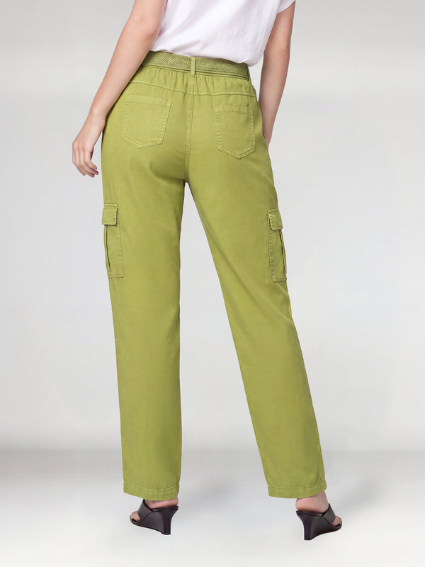 Pantalón Mujer Magdalena Largo Tiro Alto Verde Lineatre