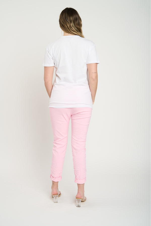 Polera Mujer Girl Power Blanco Lineatre