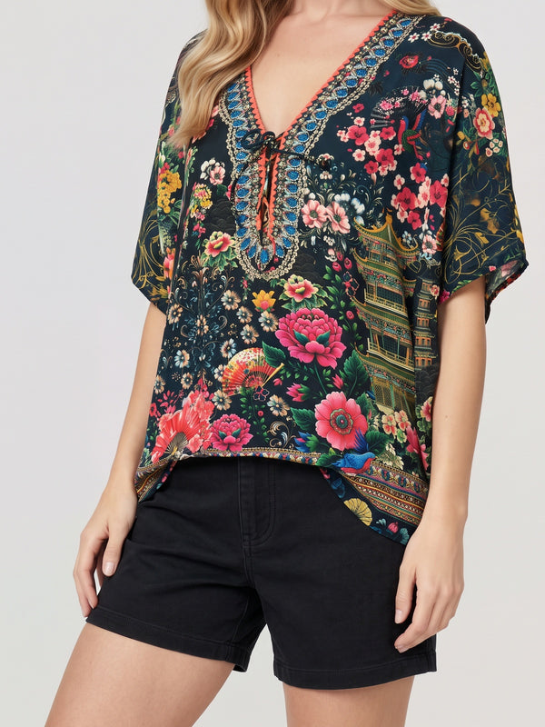 Túnica Mujer Michela Negro Lineatré