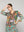 Túnica Mujer Qiana Con Brillos Estampado Étnico Tropical Verde Lineatre