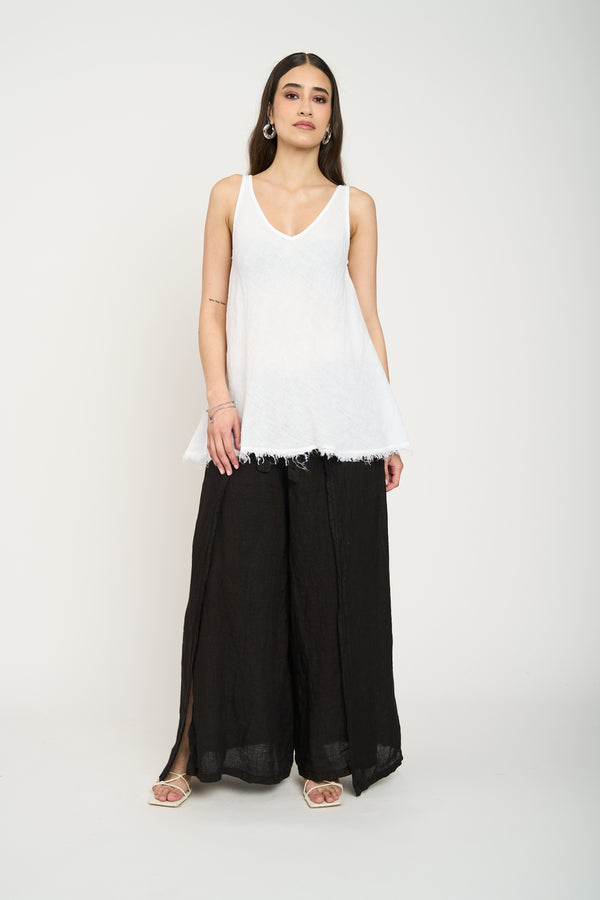 Top Mujer Clara Lino Blanco Lineatre