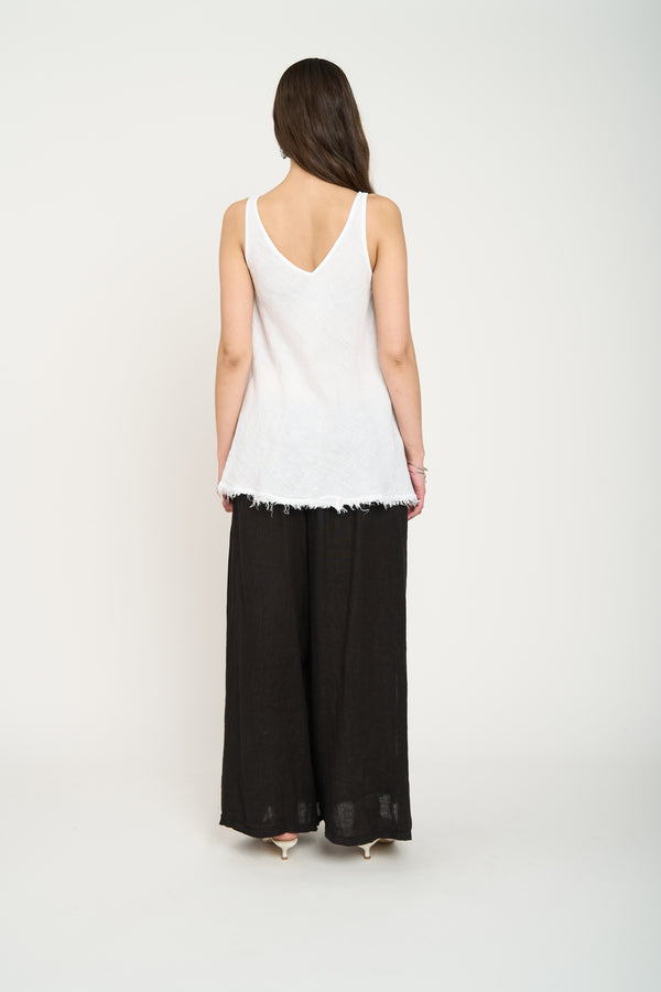 Top Mujer Clara Lino Blanco Lineatre