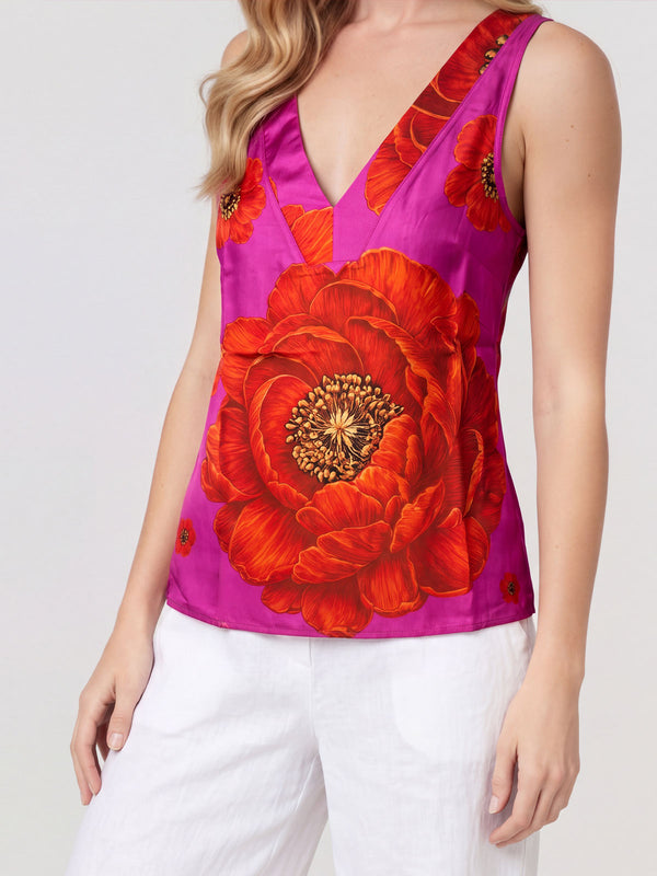Top Mujer Bianca Escote en V Magenta Lineatre