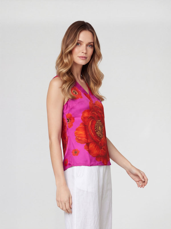 Top Mujer Bianca Escote en V Magenta Lineatre
