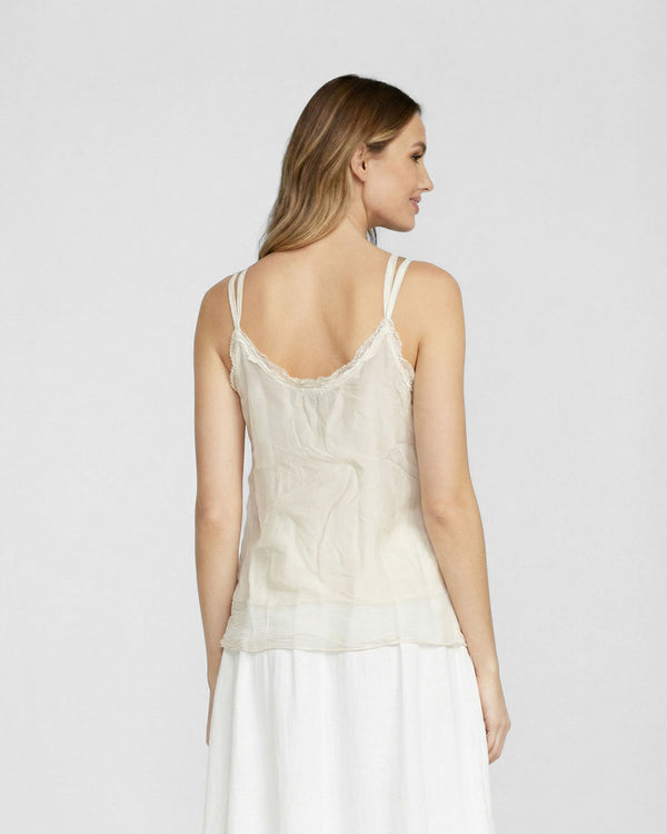 Top Mujer Orsola Relaxed Escote redondo Tirantes Crudo Lineatre