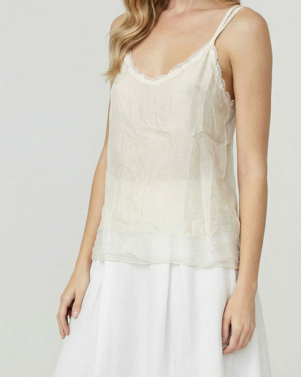 Top Mujer Orsola Relaxed Escote redondo Tirantes Crudo Lineatre