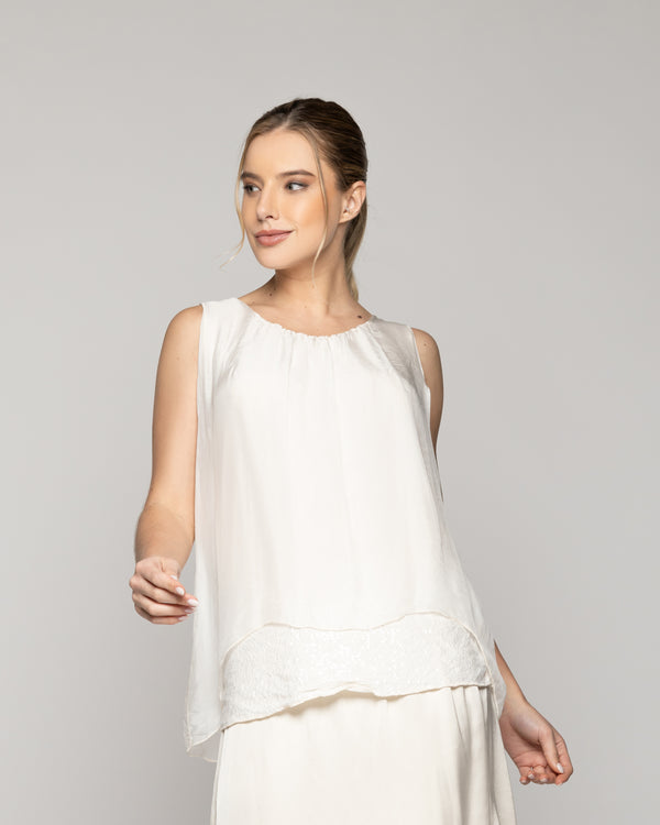 Top Mujer Tiare Sin Mangas Blanco Crudo Lineatre