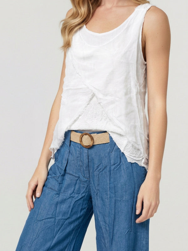 Top Mujer Stella Escote redondo Blanco Lineatre