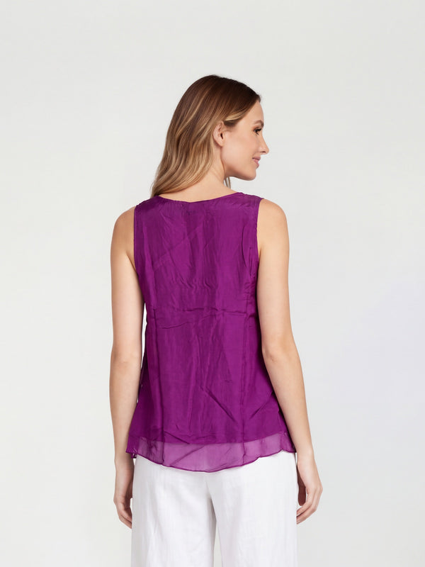 Top Mujer Stella Escote redondo Magenta Lineatre