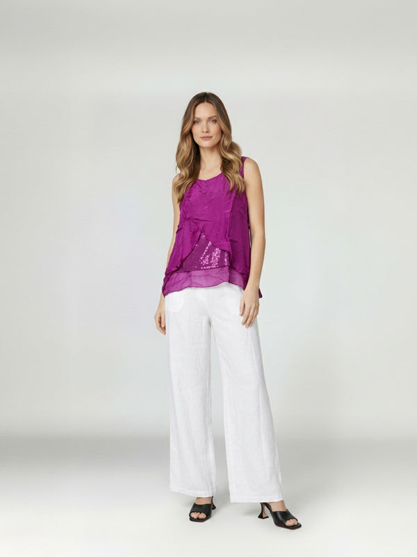 Top Mujer Stella Escote redondo Magenta Lineatre