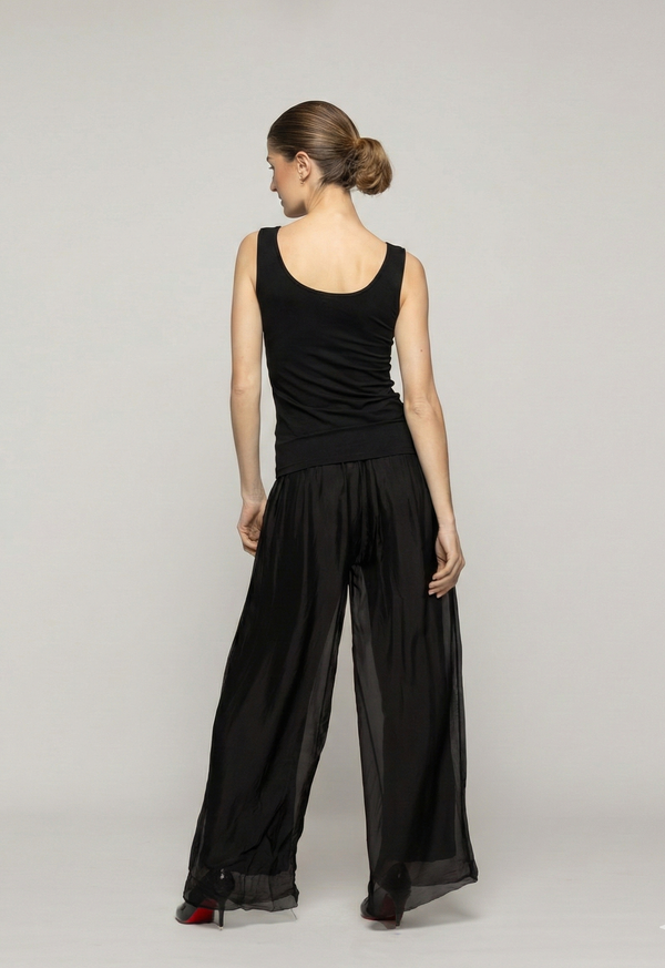 Top Mujer Teodora Mangas Anchas Negro Lineatre