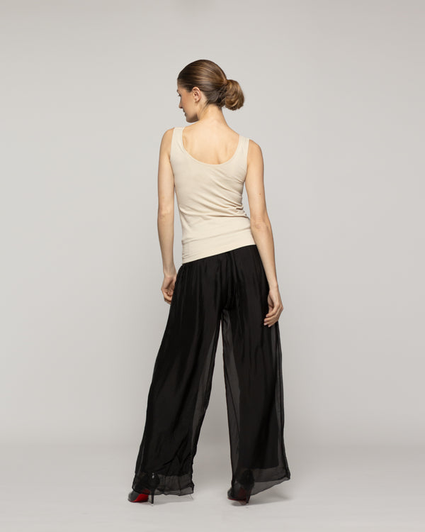 Top Mujer Teodora Mangas Anchas Negro Lineatre