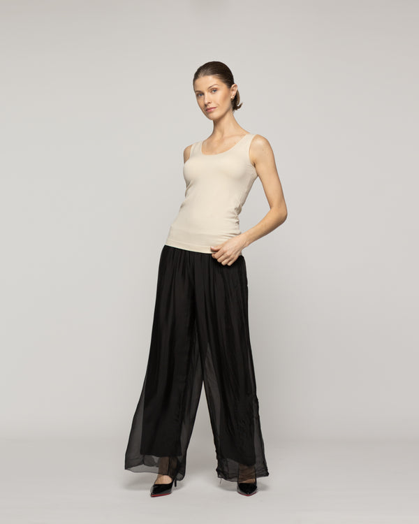 Top Mujer Teodora Mangas Anchas Negro Lineatre