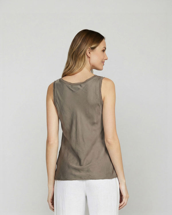 Top Mujer Nerina Regular Escote redondo Tirantes Fango Lineatre