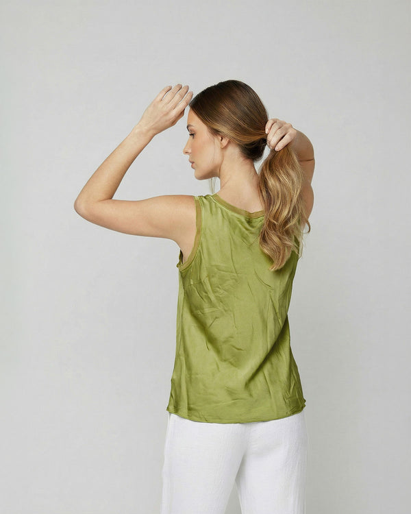 Top Mujer Nerina Regular fit Escote redondo Tirantes Limón Lineatre