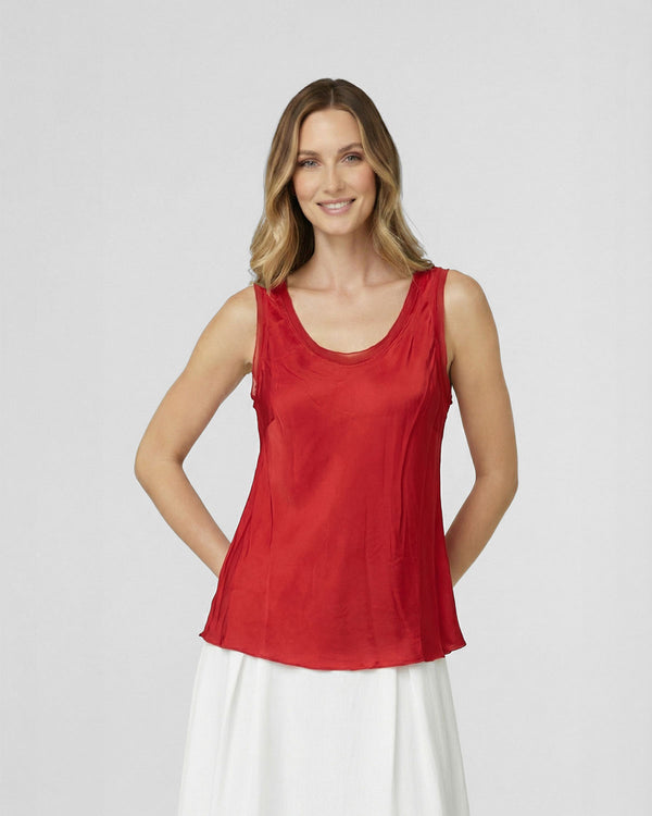 Top Mujer Nerina Regular Escote redondo Rojo Lineatre