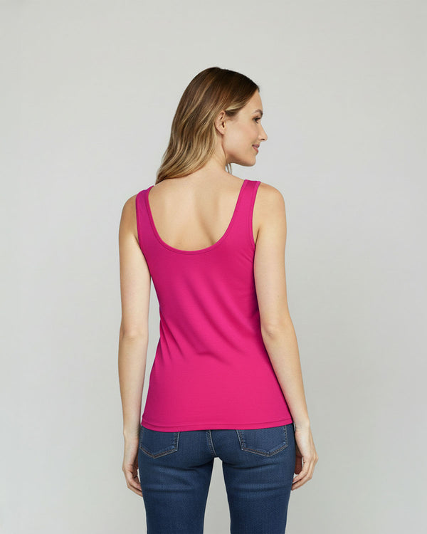 Top Mujer Giovanna Slim fit Cuello en U Tirantes Fucsia Lineatre