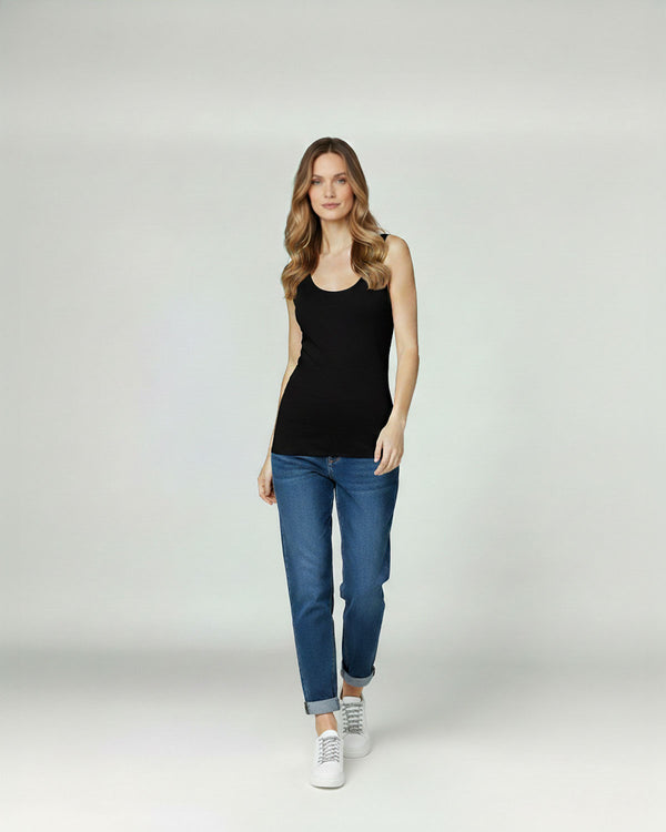 Top Mujer Básico Tiziana Sin Mangas Negro Lineatre