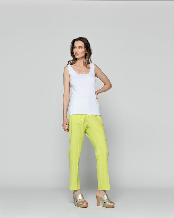 Top Mujer Básico Tommasa Acanalado Sin Mangas Blanco Lineatre