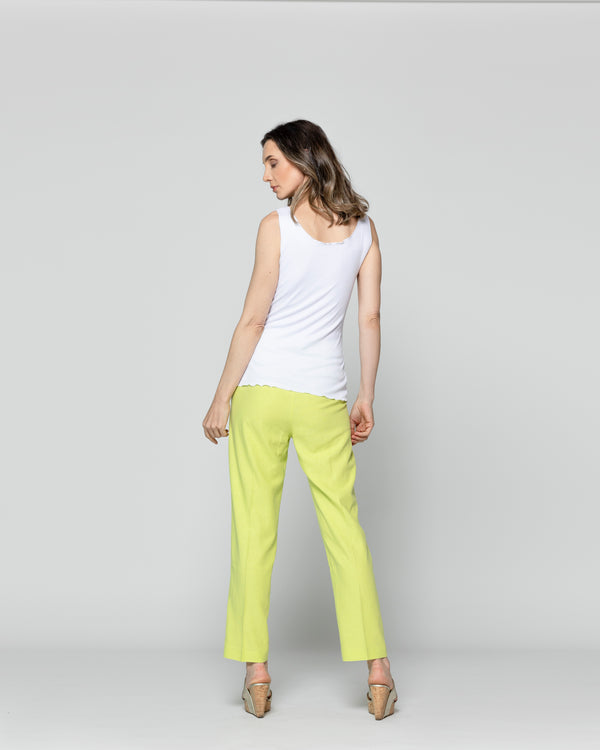 Top Mujer Básico Tommasa Acanalado Sin Mangas Blanco Lineatre