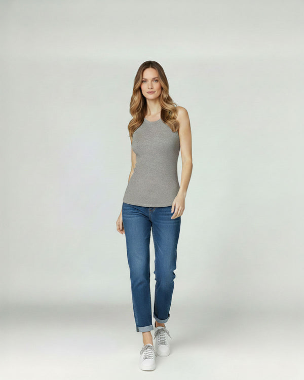 Top Mujer Básico Tullia Estilo Musculosa Gris Lineatre
