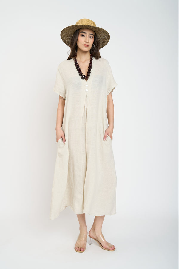 Vestido Mujer Roberta Beige Lineatre