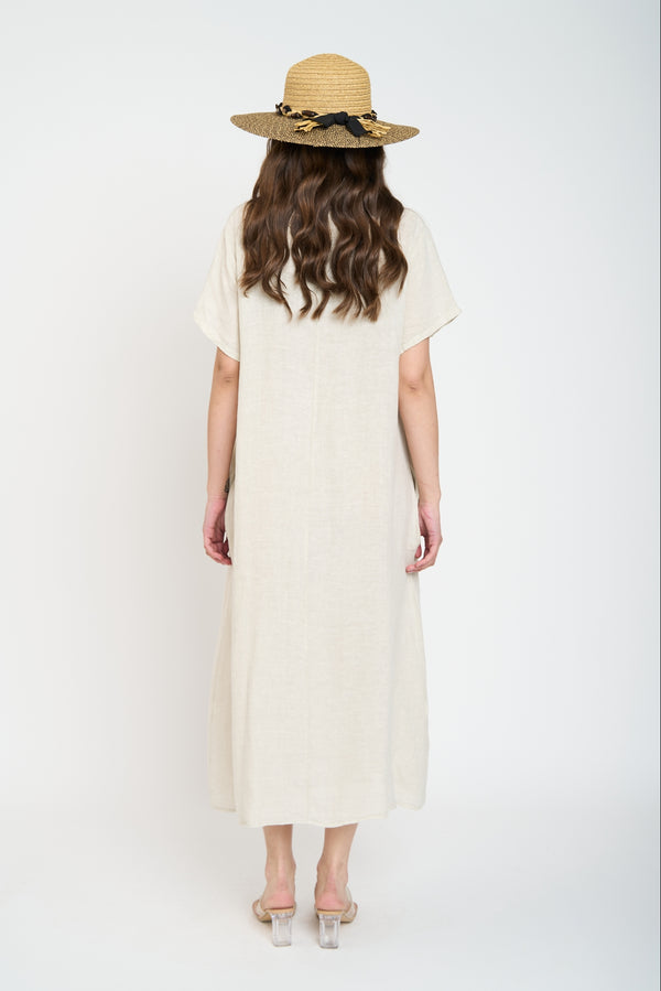 Vestido Mujer Roberta Beige Lineatre