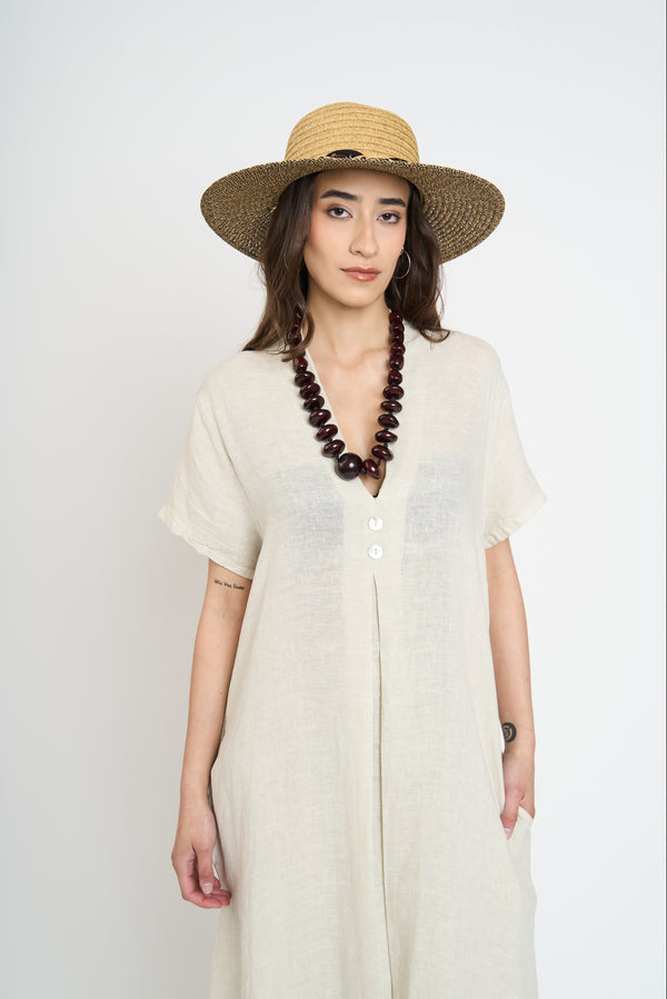 Vestido Mujer Roberta Beige Lineatre